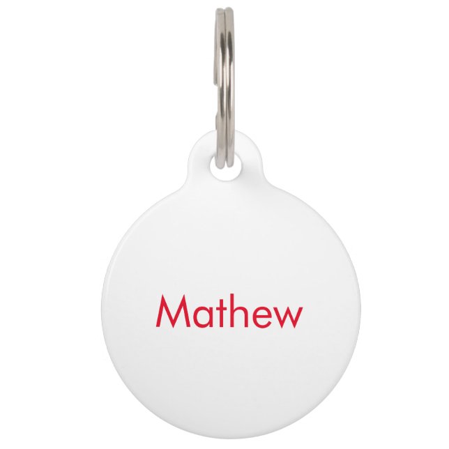 Placa Para Mascotas simple initial letter monogram add your name lett  (Anverso)