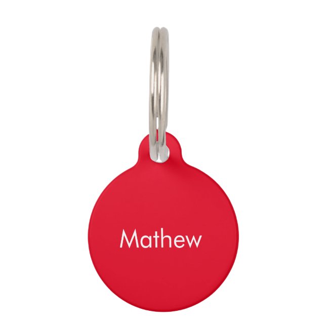 Placa Para Mascotas simple initial letter monogram add your name lett  (Anverso)