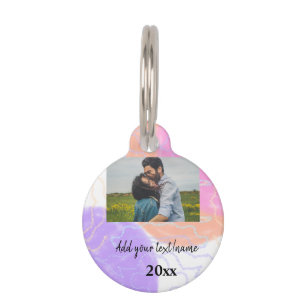 Placa Para Mascotas simple minimal customized name monogram couple  th