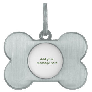 Placa Para Mascotas Simple minimal verde añade tu texto nombre foto pe
