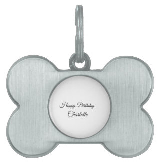 Placa Para Mascotas SIMPLE MÍNIMO.CUTIE AGREGAR NOMBRE BEBÉ feliz cump