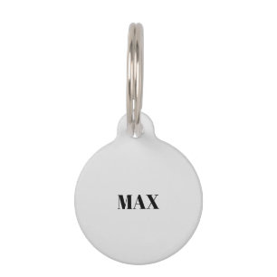 Placa Para Mascotas Simple personalizado gris claro perro minimalista