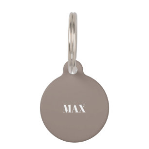 Placa Para Mascotas Simple Personalizado moderno beige greige perro No