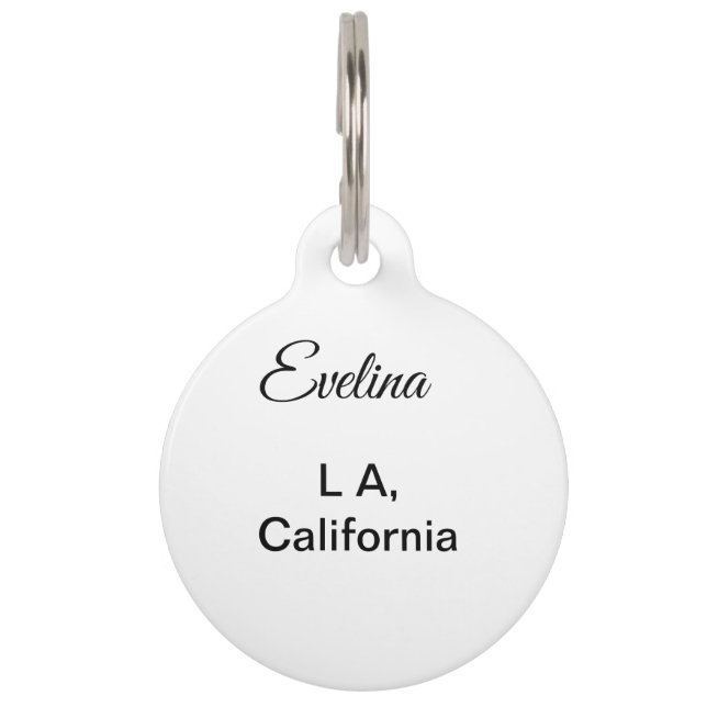 Placa Para Mascotas Simple y mínimo añadir el nombre de texto lugar de (Anverso)