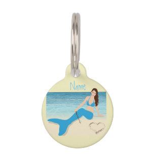 Placa Para Mascotas Sirena de playa Valentine Thunder_Cove