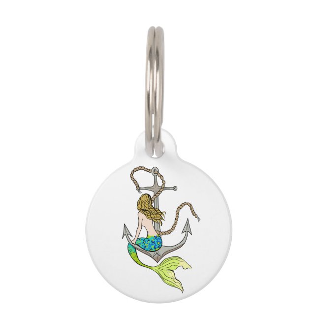 Placa Para Mascotas Sirena en el Anchor (Anverso)