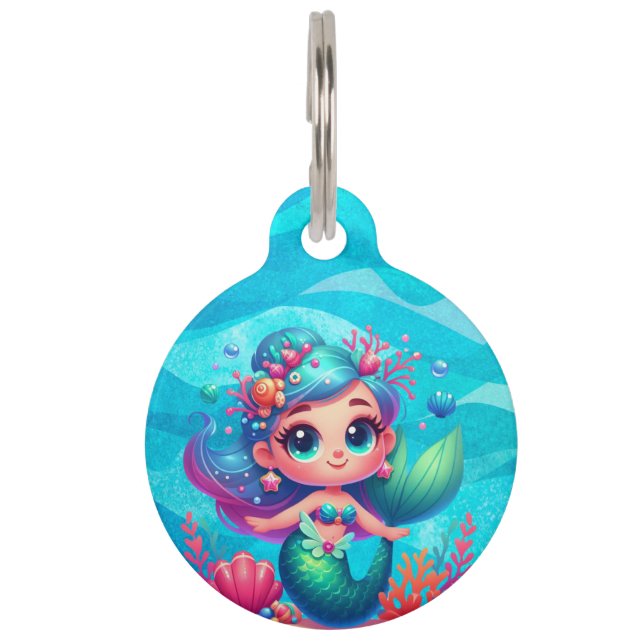 Placa Para Mascotas Sirena submarina (Anverso)