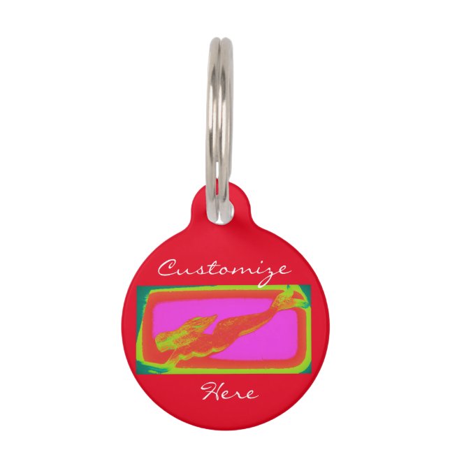 Placa Para Mascotas sirena submarina (Anverso)