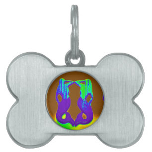 Placa Para Mascotas sirenas moradas