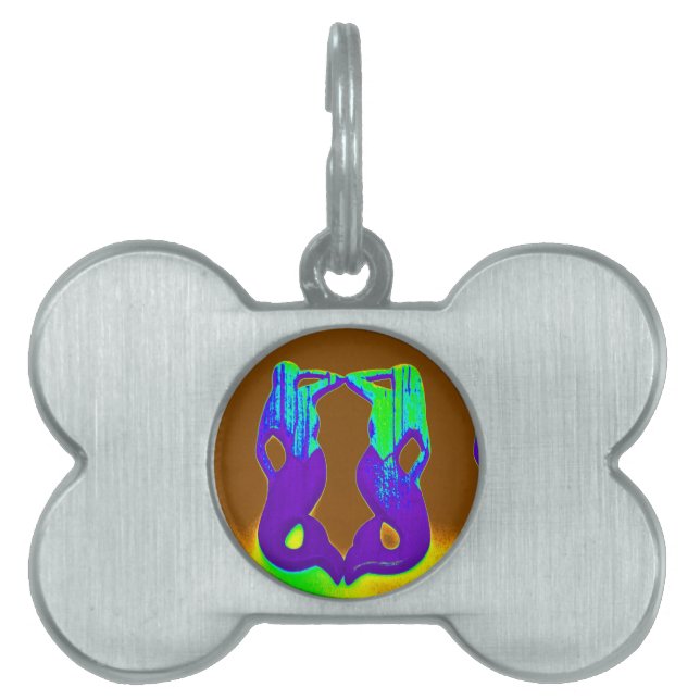 Placa Para Mascotas sirenas moradas (Frente)