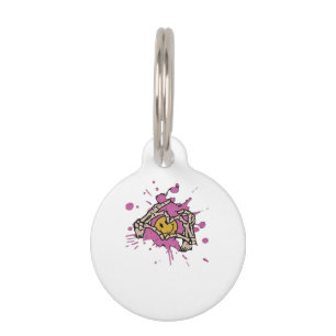 Placa Para Mascotas Skeleton Hand Heart Show Classic