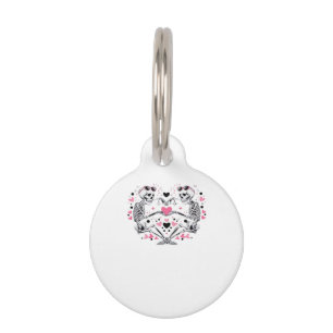 Placa Para Mascotas Skeleton Heart Hands Classic Viral