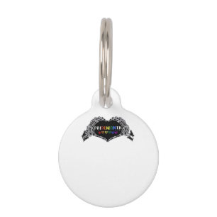 Placa Para Mascotas Skeleton Heart Hands LGBTQIA