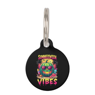 Placa Para Mascotas Skeleton Summer Summerween Vibes Watermelon Jack-O