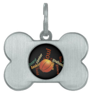 Placa Para Mascotas Slam Dunk of Vocabulary: Juego de Baloncesto de Ca