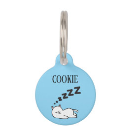 Placa Para Mascotas Sleepy Cat Pesonalized