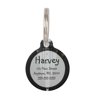 Placa Para Mascotas Smoking negro con la pajarita