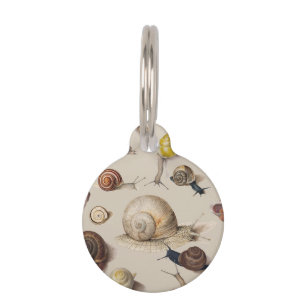 Placa Para Mascotas Snail Garden Mascota Gastropod Slug Caracoles botá