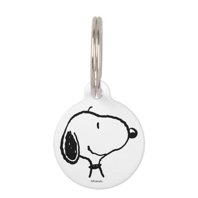 Placa Para Mascotas Snoopy Smile Giggle Laugh Pattern (Anverso)