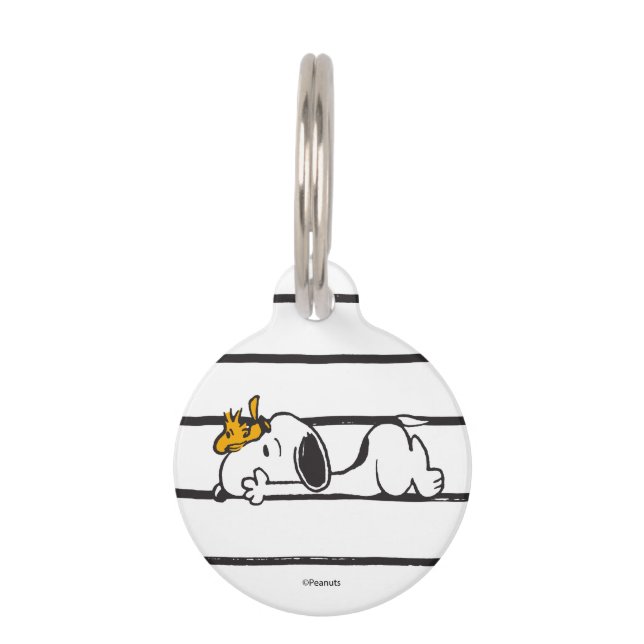 Placa Para Mascotas Snoopy & Woodstock | Sonrisa risita risita (Anverso)