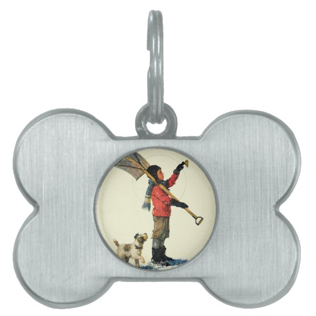 Placa Para Mascotas Snow Shoveler (Frente)