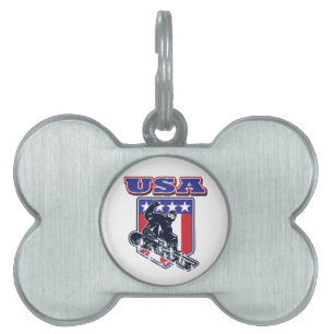 Placa Para Mascotas Snowboarding en Estados Unidos