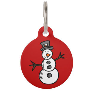 Placa Para Mascotas Snowman