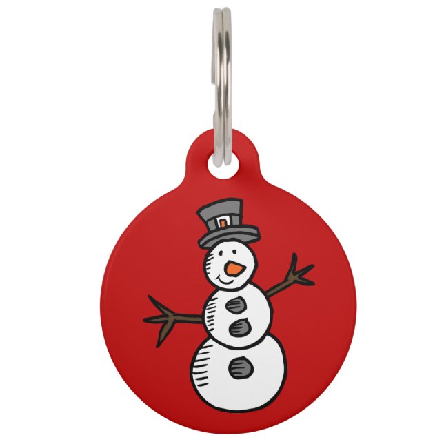 Placa Para Mascotas Snowman (Anverso)