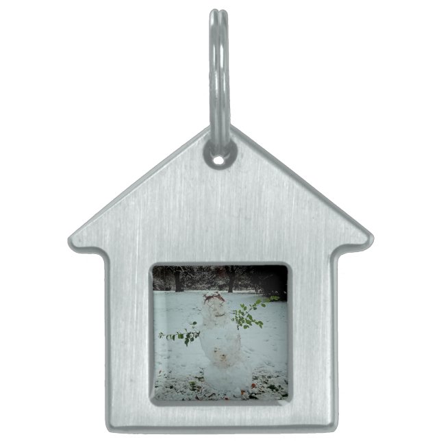 Placa Para Mascotas Snowman (Frente)