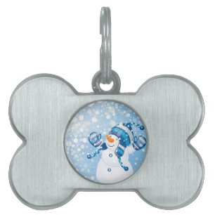 Placa Para Mascotas Snowman
