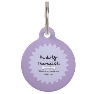 Placa Para Mascotas Sobre el servicio de ayuda emocional divertida