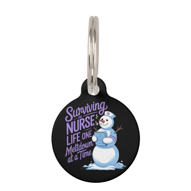 Placa Para Mascotas Sobrevivir a la vez a la vida de la enfermera (Anverso)