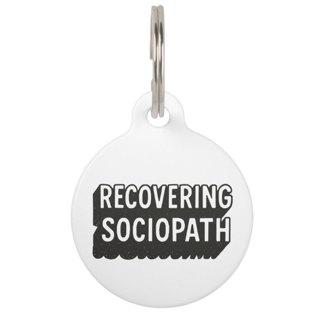 Placa Para Mascotas Sociopath (Anverso)