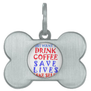 Placa Para Mascotas Solo quiero tomar café