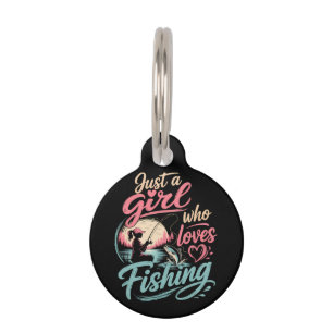 Placa Para Mascotas Sólo una chica que ama la pesca