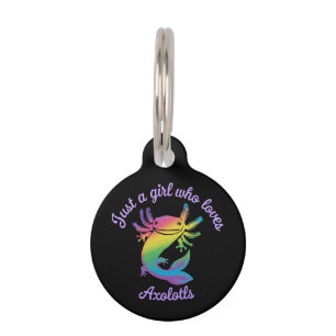 Placa Para Mascotas Sólo una chica que ama los ajolotes Diseño persona