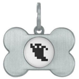 Placa Para Mascotas Sombra de fantasma de 8 bits