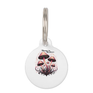 Placa Para Mascotas Sombras de sangre - Whimsigoth Mushroom Art Pastel
