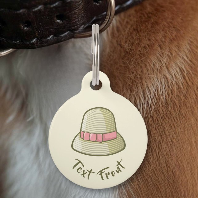 Placa Para Mascotas Sombrero Cloche Amarillo (Subido por el creador)