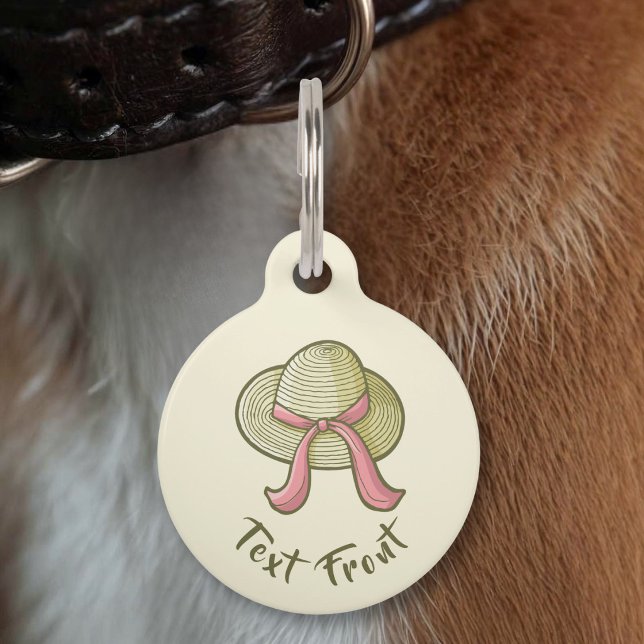 Placa Para Mascotas Sombrero de paja amarillo (Subido por el creador)