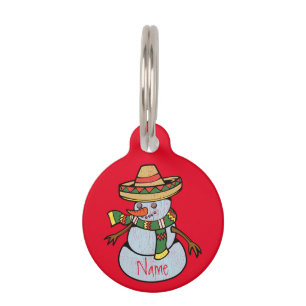 Placa Para Mascotas Sombrero mexicano Santa Thunder_Cove