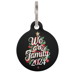 Placa Para Mascotas Somos Navidades Familiares 2024 Pajama Coincidiend