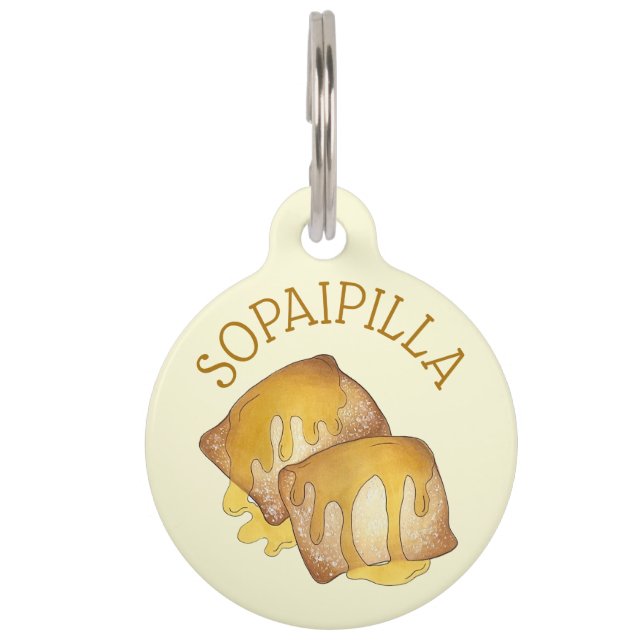 Placa Para Mascotas Sopaipilla Sopapilla Cachanga Sopaipa Fried Pastry (Anverso)
