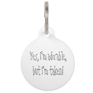 Placa Para Mascotas Soy adorable pero ocupado Información de contacto 