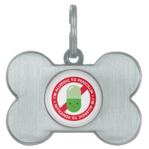 Placa Para Mascotas ¡Soy alérgico a la penicilina! Alergia de la