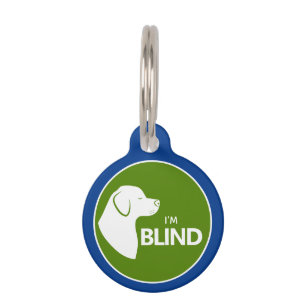 Placa Para Mascotas Soy Ciego Alerta Perro Blanco Sobre Verde Y Azul