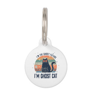 PLACA PARA MASCOTAS SOY EL FUTURO FANTASMA, GATO FANTASMA 
