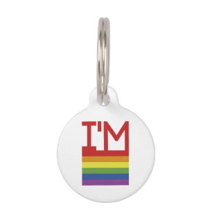 Placa Para Mascotas Soy gay Bandera arco iris