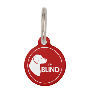 Placa Para Mascotas Soy Perro Blanco Ciego En Conciencia Ceguera Roja