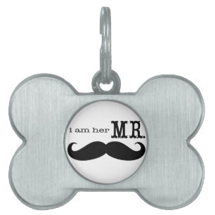 Placa Para Mascotas Soy su Sr. Mustache Grooms Regalos